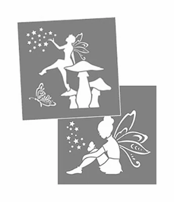 Americana Decor Stencil Fairies 8 X 8-inch Flexible Durable Design