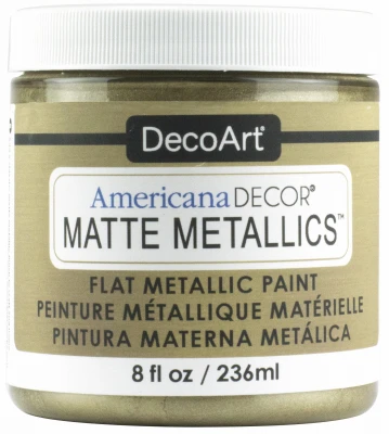 Americana Decor Matte Metallic Craft Paint 8 Ounce Bottle Champagne Color