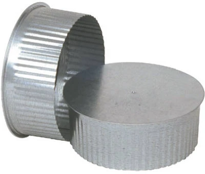 HVAC Duct Pipe Galvanized Tee Cap/Plug, 8 In.