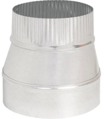 HVAC Duct Pipe Taper Reducer, Galvanized, 24 Gauge, 6 x 3 In.