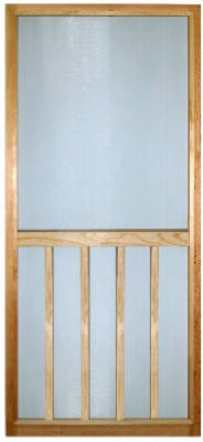 Wood Screen Door 32 Inches by 80 Inches with Durable Frame and Fine Mesh Screen