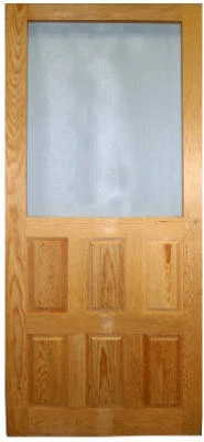 Raised Panel Wood Screen Door, 36 X 80-inch, Charcoal Fiberglass Screen