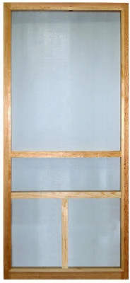 Wood Screen Door, 36 X 80-inch, Charcoal Fiberglass Screen