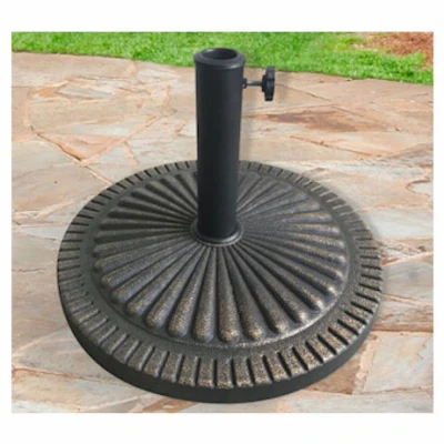 Bronze Umbrella Base, 22 Inch Diameter, Heavy Duty Outdoor Patio Stand