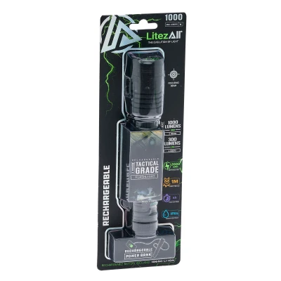 Tactical Flashlight, USB Rechargeable, 1000 Lumens