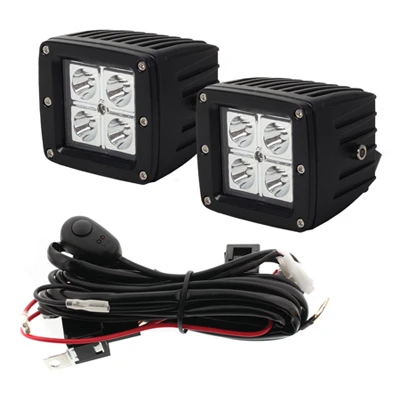 Led Cube Pod Lights & Harness, 3-inch Pair With Model Plv-1000kit