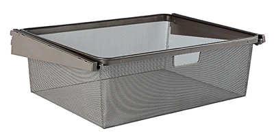 Closet Culture Mesh Basket, Champagne Nickel Finish, 7-inch Wire Mesh Storage Solution