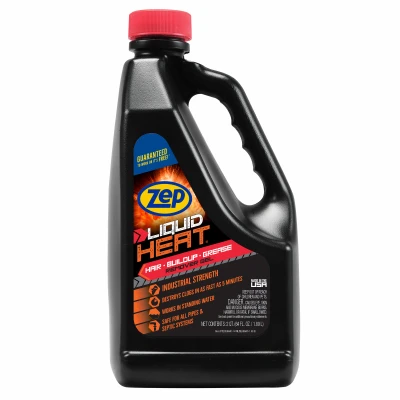 Liquid Heat Commercial Drain Opener, Safe For All Pipes, 64-oz.