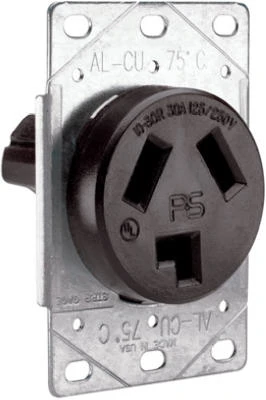 30A BLK Flush Outlet