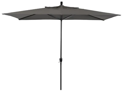 Deluxe Patio Market Umbrella 10 by 6 Feet Charcoal Polyester Canopy Aluminum Frame