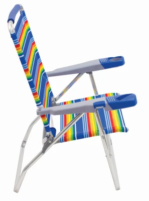 Cushioned Beach and Backyard Chair with 15 Inch Seat Height for Outdoor Comfort