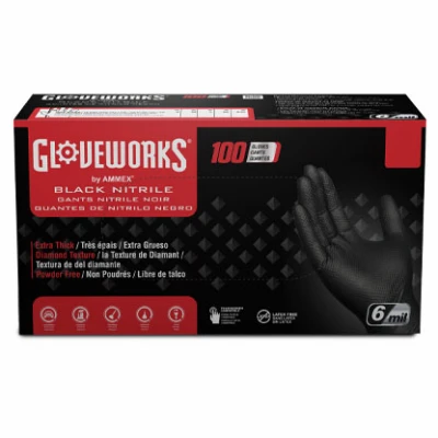 Nitrile Gloves, Heavy-Duty, Black, Medium, 100-Ct.