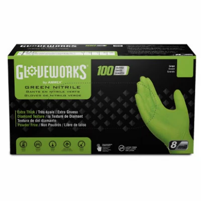 Nitrile Gloves, Heavy-Duty, Green, XXL, 100-Ct.