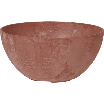 ArtStone Napa Water-Minder Planter, Plastic, Bowl, Rust, 10 In.