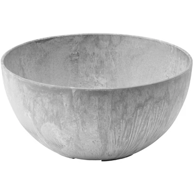 ArtStone Napa Water-Minder Planter, Plastic, Gray Round, 12 In.