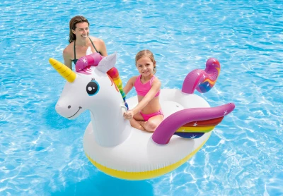 Unicorn Inflatable Ride-On Pool Float, Large Size, Durable Material, Single Piece