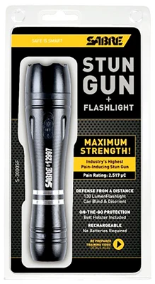 Maximum Strength Stun Gun & Flashlight, Holster, Aluminum Case