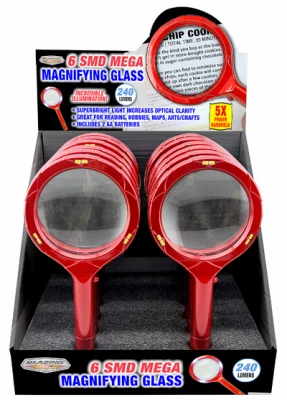 6 SMD Mega Magnifying Glass, LED Light