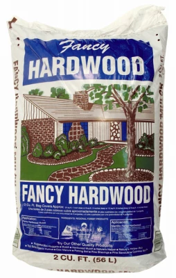 Hardwood Mulch, 2 Cubic Feet Bag, Natural Wood Chips for Landscaping and Gardening