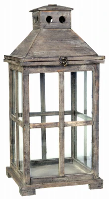 Temple Garden Candle Lantern, Antique Finish, Small - 19.5 In Height
