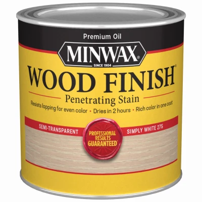 Penetrating Wood Finish, Oil Based, Simply White, 1/2 Pt.