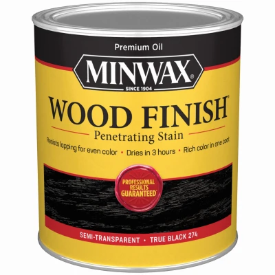 Penetrating Wood Finish, Oil Based, True Black, Qt.