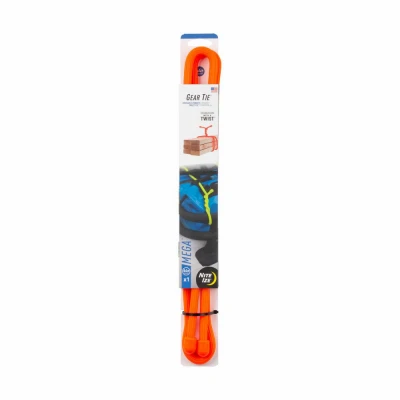 Gear Tie Mega Twist Tie, Bright Orange, 64-In.