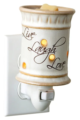 Pluggable Fragrance Warmer with Live Love Laugh Design