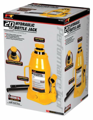 20-Ton Hydraulic Bottle Jack Heavy Duty Steel Construction with Safety Valve and Carry Handle