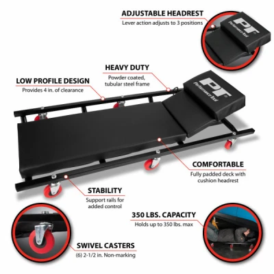 40 Inch 6-Caster Mechanic Creeper with Durable Frame and Comfortable Padding