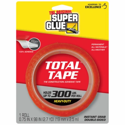 Super Glue Total Tape, The Construction Adhesive Tape, 3/4  x 98 In. Roll