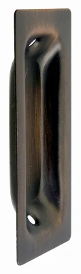 Flush Door Pull Handle, Antique Brass Finish, 3.25 Inches by 1.375 Inches