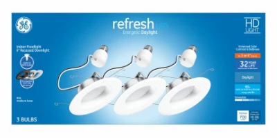 Refresh HD LED Retrofit Can Light Bulbs, Daylight, 9 Watt, 750 Lumens, 3-Pk.