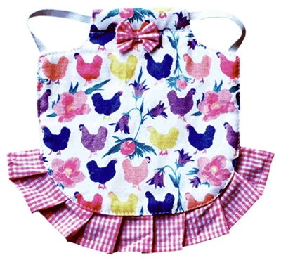 Hen Saddle Apron Jacket, Pink Chickens & Floral