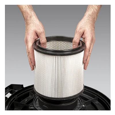 Hepa Material Cartridge Filter & Retainer For 5 To 16 Gallon Wet/dry Vacs