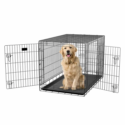 42 Inch Two Door Dog Crate Heavy Duty Metal Wire Kennel