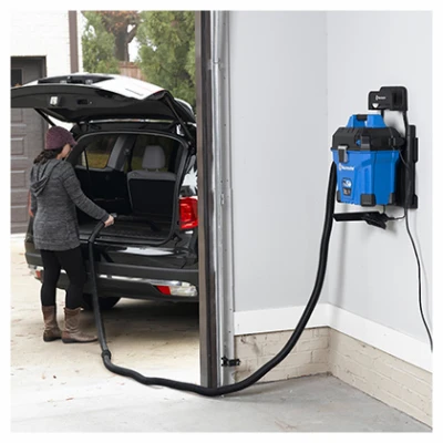 Wall Mount Wet and Dry Vacuum, 5 Gallons Capacity, 5 Peak Horsepower