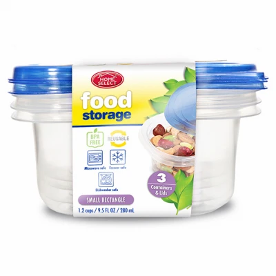 Food Storage Containers With Lids, 1.2-Cup, 3-Pk.