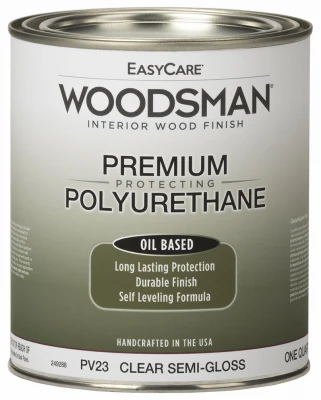 Woodsman Fast Dry Oil Based Polyurethane Varnish Interior Wood Finish Clear Semi Gloss Quart