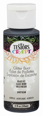 Acrylic Craft Paint, Black Ice Glitter Burst, 2 oz.