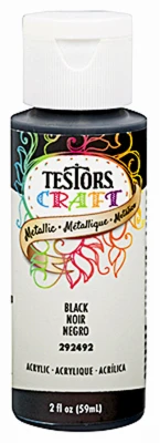 Acrylic Craft Paint, Metallic Black, 2-oz.