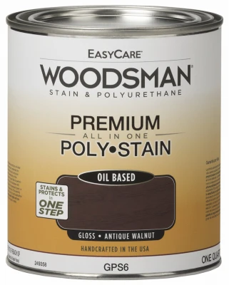 Woodsman Oil-Based Stain and Polyurethane Gloss Finish Antique Walnut Quart