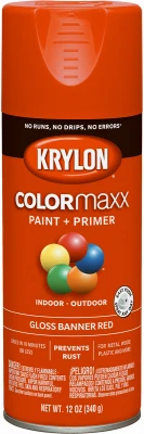 COLORmaxx Spray Paint + Primer, Gloss Banner Red, 12-oz.