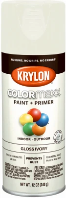 COLORmaxx Spray Paint + Primer, Gloss Ivory, 12-oz.