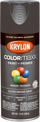 COLORmaxx Spray Paint + Primer, Gloss Smoke Gray, 12-oz.