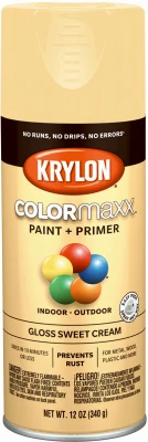 COLORmaxx Spray Paint + Primer, Gloss Sweet Cream, 12-oz.