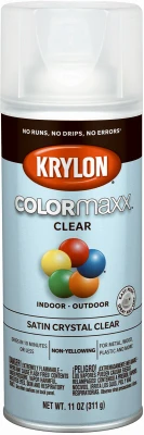 COLORmaxx Spray Paint, Satin Crystal Clear, 12-oz.