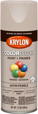 COLORmaxx Spray Paint + Primer, Satin Pebble, 12 oz.
