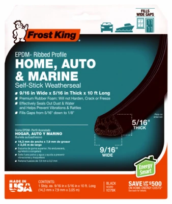 Weatherseal Self-Stick Tape, Subzero, 5/16 x 9/16 In. x 10 Ft.