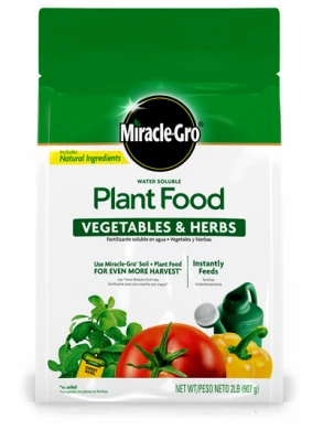 MIRACLE-GRO Water Soluble Plant Food Vegetables and Herbs, 2-Lbs.